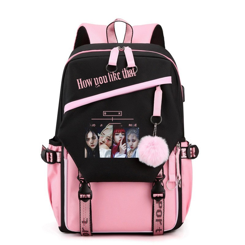 Travel Accessories Pink - Mochila Grande com Padrão Preto e