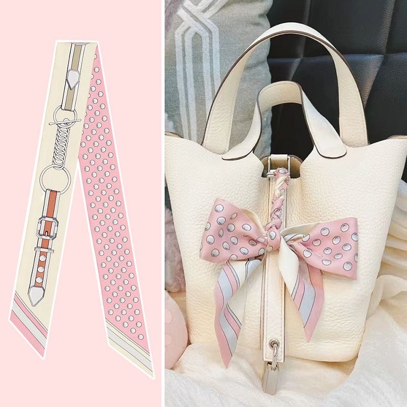 Travel Accessories Bag For Women - Feminino verão rosa bolinhas cachecol saco