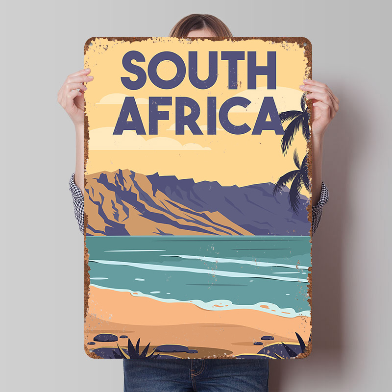 Travel Accessories South Africa - Pôster Metálico de Viagem à África