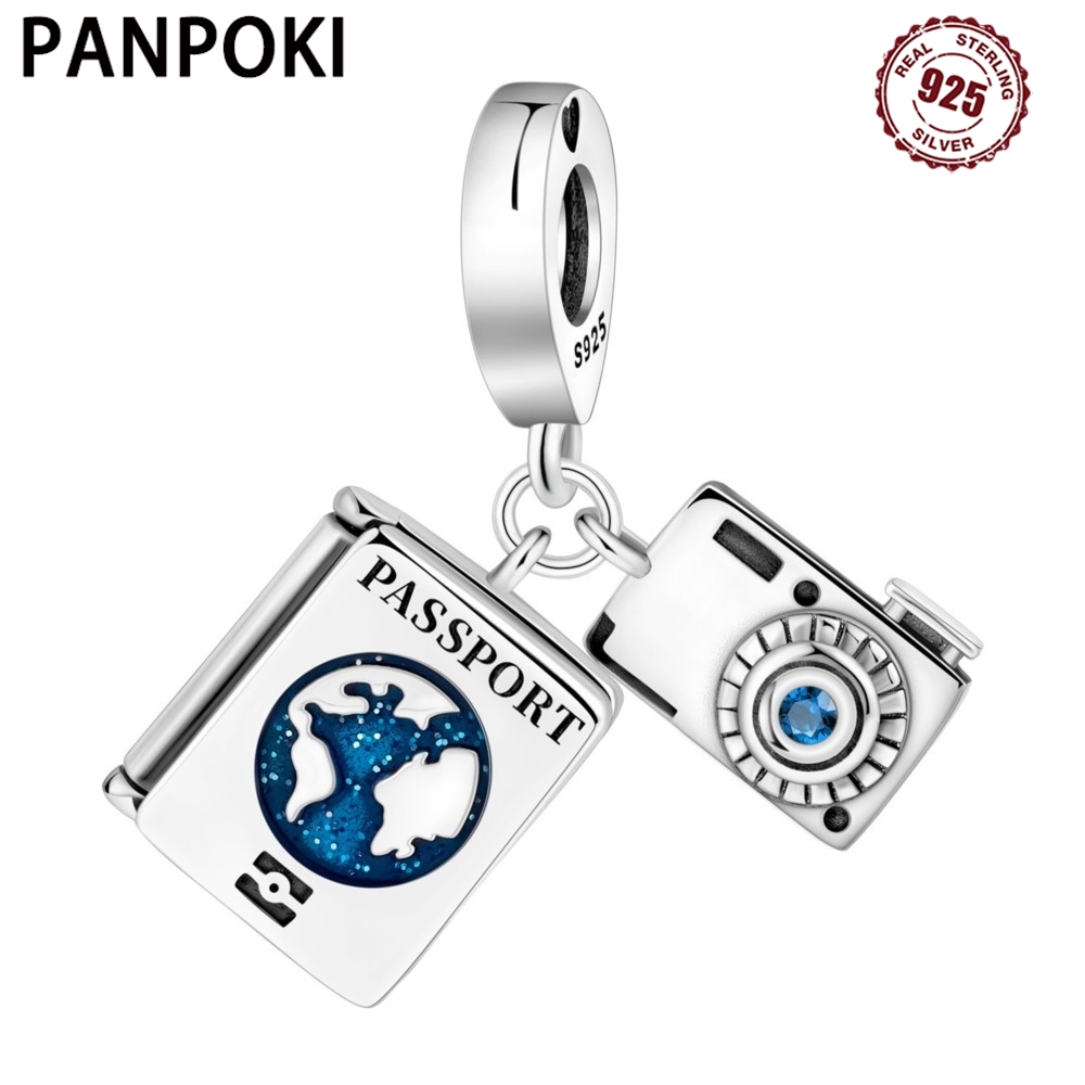 Travel Accessories Jewelry - 925 prata esterlina passaporte câmera viagem