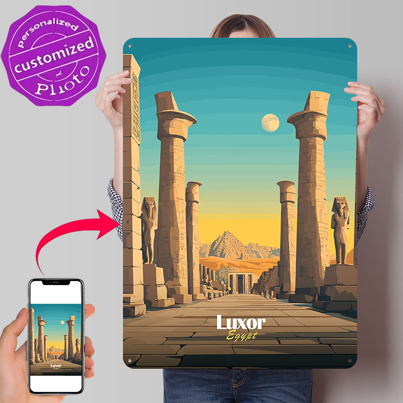 Travel Accessories Egypt - Pôster Metálico de Luxor, Egito, Presente