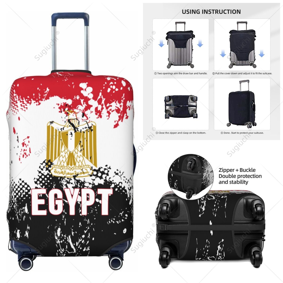 Travel Accessories Egypt - Capa de bagagem com bandeira do