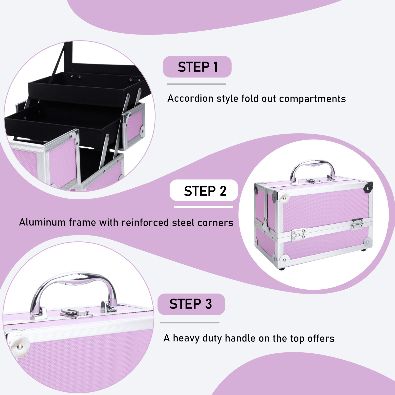 Estojo de Maquiagem em Liga de - Travel Accessories Pink avaliação e preço