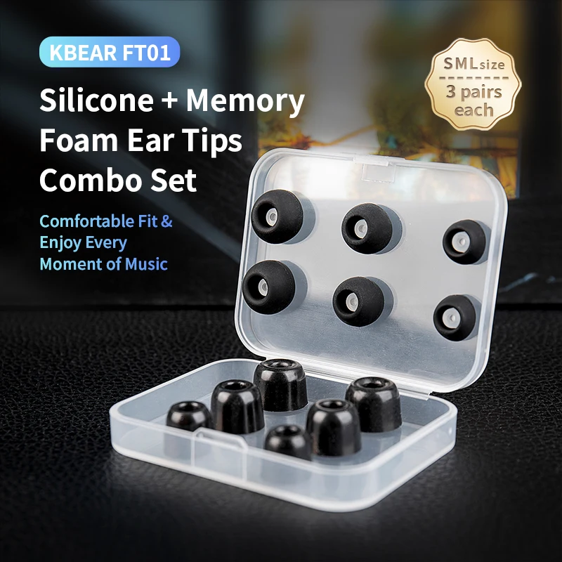 KBEAR FT01 Conjunto combinado  - Earplug Set Foam avaliação e preço
