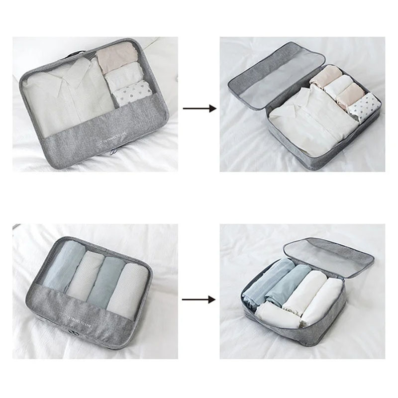 Conjunto de 7 cubos organizado - Travel Accessories Kit For Women avaliação e preço