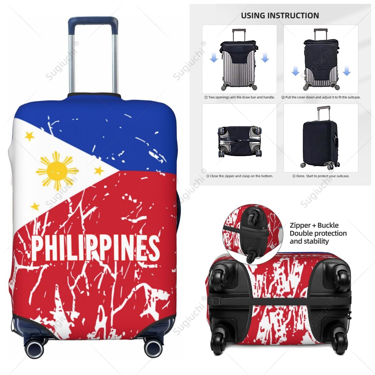 Capa de bagagem com bandeira d - Travel Accessories Philippines avaliação e preço
