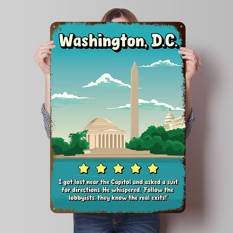 Washington D.C. Placa de Metal - Travel Accessories Reviews avaliação e preço