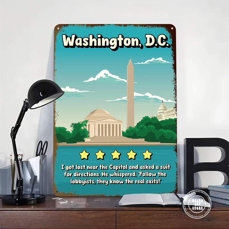Washington D.C. Placa de Metal - Travel Accessories Reviews avaliação e preço