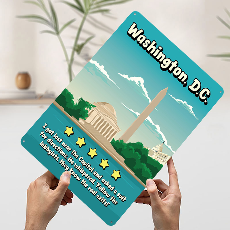 Washington D.C. Placa de Metal - Travel Accessories Reviews avaliação e preço