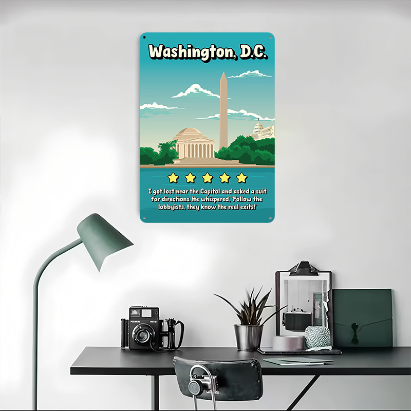 Washington D.C. Placa de Metal - Travel Accessories Reviews avaliação e preço
